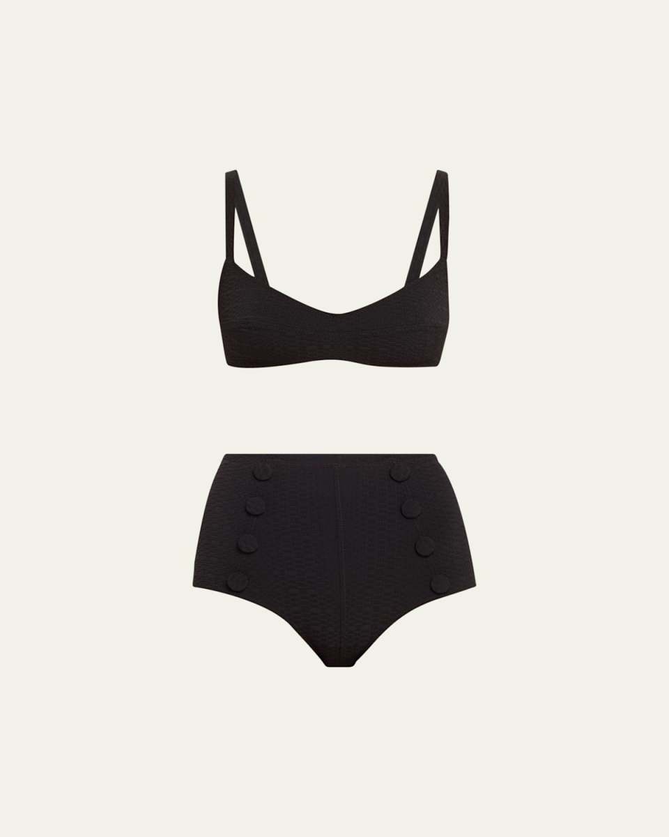 Seersucker Balconette Two-Piece Swimsuit